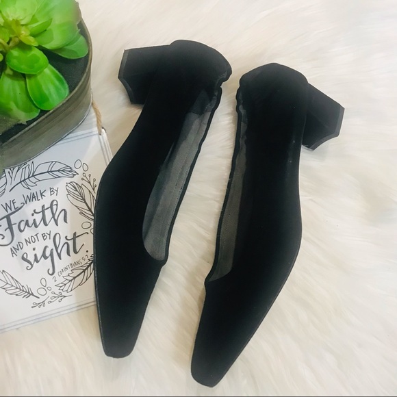 Stuart Weitzman Square Toe Suede Block Heels 7.5M - Picture 4 of 10